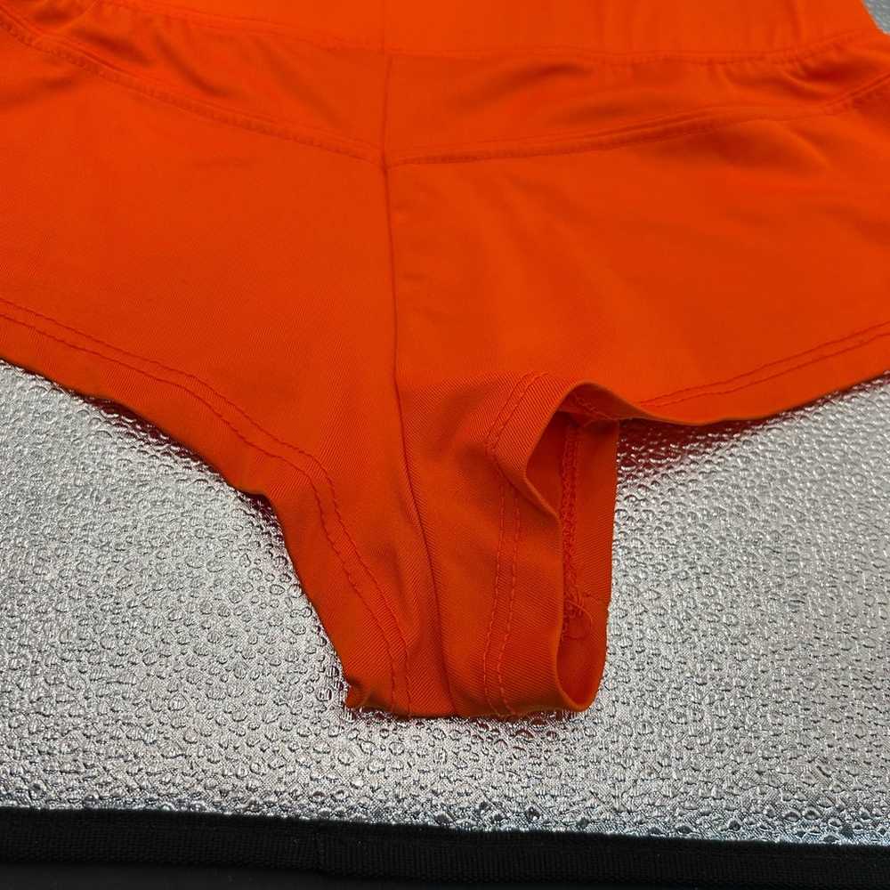 Hooters Girl Worn Super Sexy Cheeky Uniform Shorts Orange Size XS - Picture 7 of 8